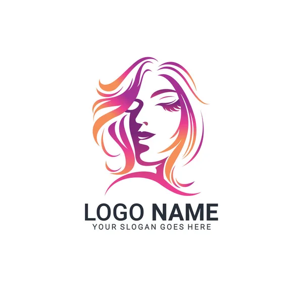 Güzel kadın logosu tasarımı. Düzenlenebilir logo tasarımı