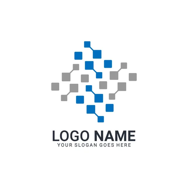 Projeto Digital Abstrato Logotipo Símbolo Tecnologia Projeto Moderno Logotipo Dditable —  Vetores de Stock