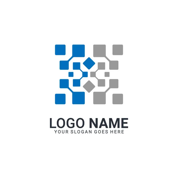 Abstrakte Digitale Technologie Symbol Logo Design Modernes Dditable Logo Design — Stockvektor