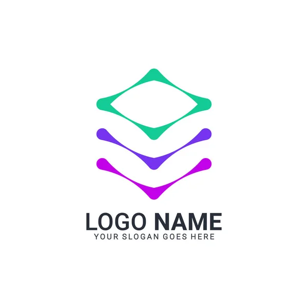 Abstrakte Digitale Technologie Symbol Logo Design Modernes Dditable Logo Design — Stockvektor