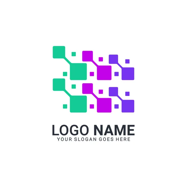 Diseño Abstracto Del Logotipo Del Símbolo Tecnología Digital Diseño Moderno — Vector de stock