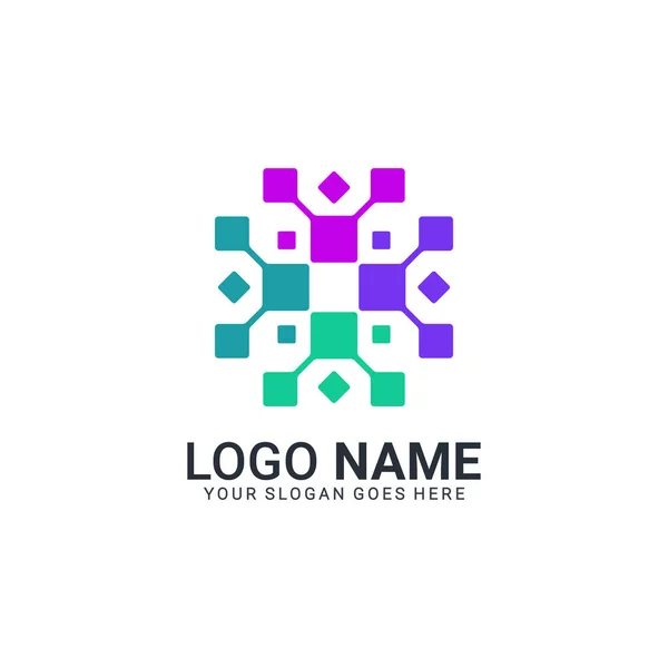 Abstrakte Digitale Technologie Symbol Logo Design Modernes Dditable Logo Design — Stockvektor