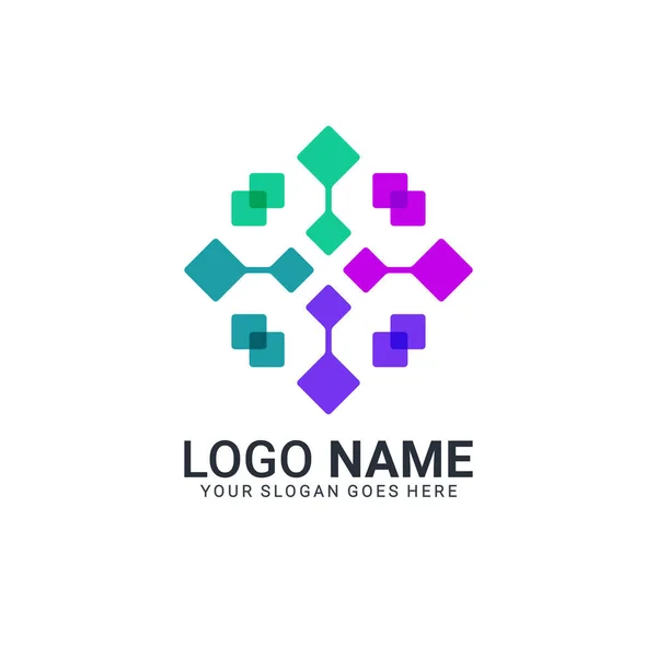 Abstrakte Digitale Technologie Symbol Logo Design Modernes Dditable Logo Design — Stockvektor