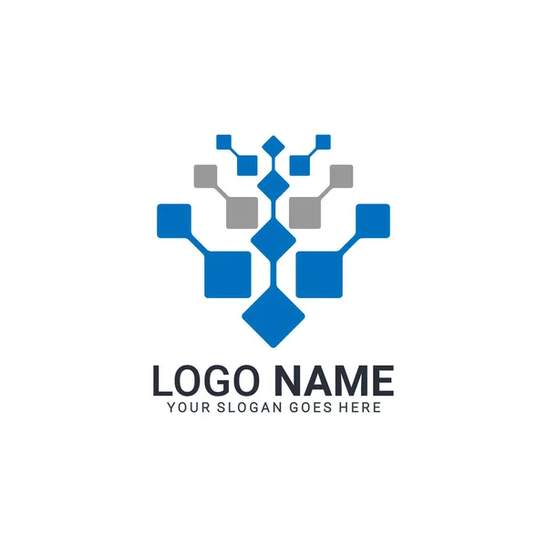 Projeto Digital Abstrato Logotipo Símbolo Tecnologia Projeto Moderno Logotipo Dditable —  Vetores de Stock