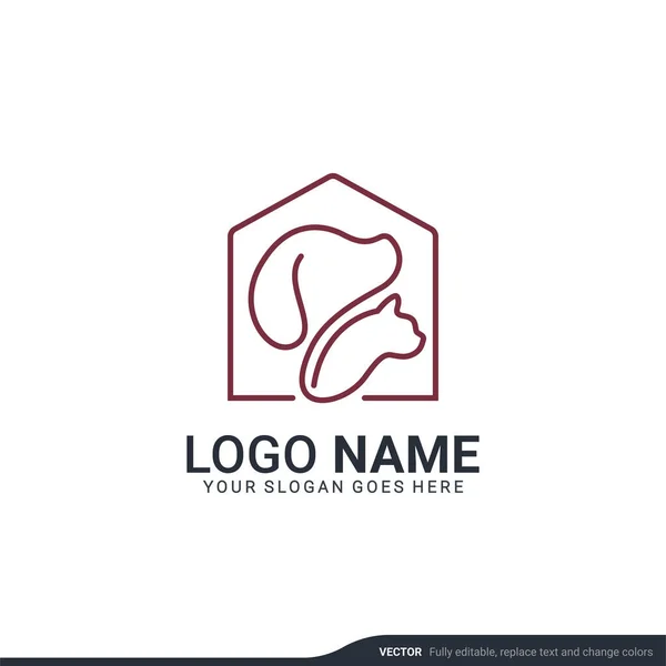 Diseño Logotipo Cuidado Mascotas Con Diseño Logotipo Editable Forma Moderna — Archivo Imágenes Vectoriales