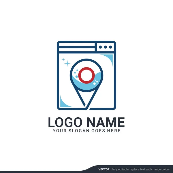 Moderne Wäscheservice Logo Design Modernes Editierbares Logo Design — Stockvektor