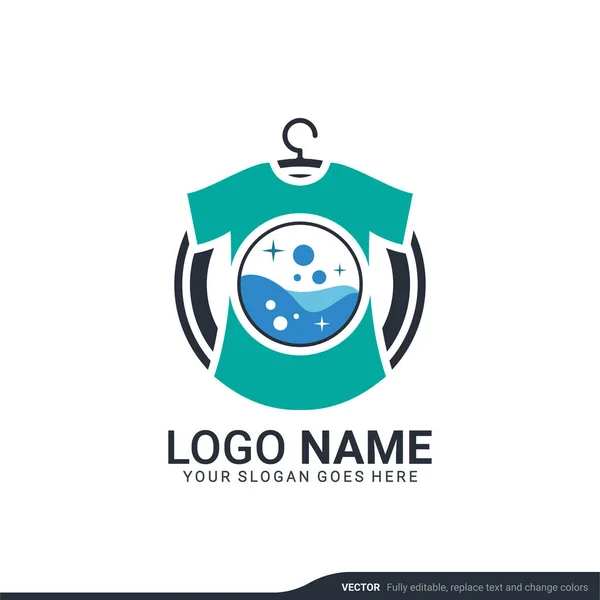 Modern çamaşırhane logosu tasarımı. Modern Düzenlenebilir logo tasarımı