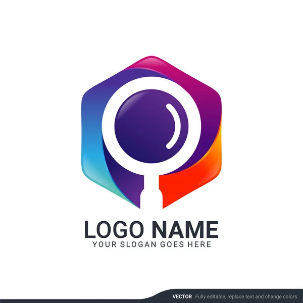 Modern Zoeklogo Design Template Bewerkbaar Symbool Pictogram Logo Ontwerp Vectorillustratie — Stockvector