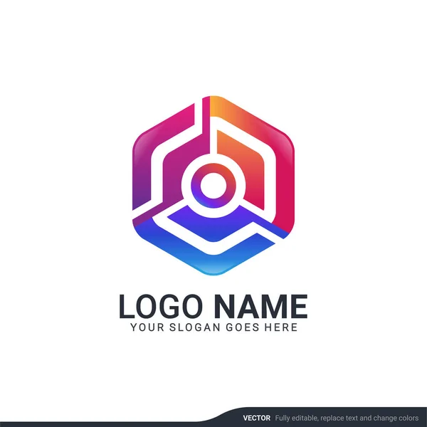 Kreative Abstrakte Digitale Technologie Symbol Logo Gestaltung Editierbare Vektor Illustration — Stockvektor