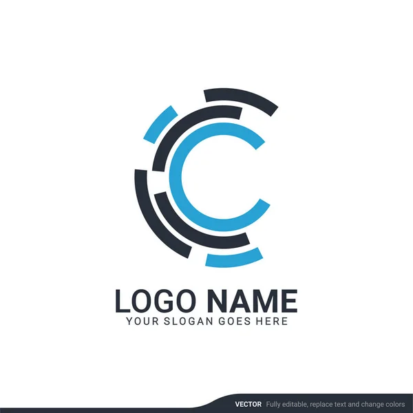Création Abstraite Symbole Technologie Numérique Logo Design Illustration Vectorielle Modifiable — Image vectorielle