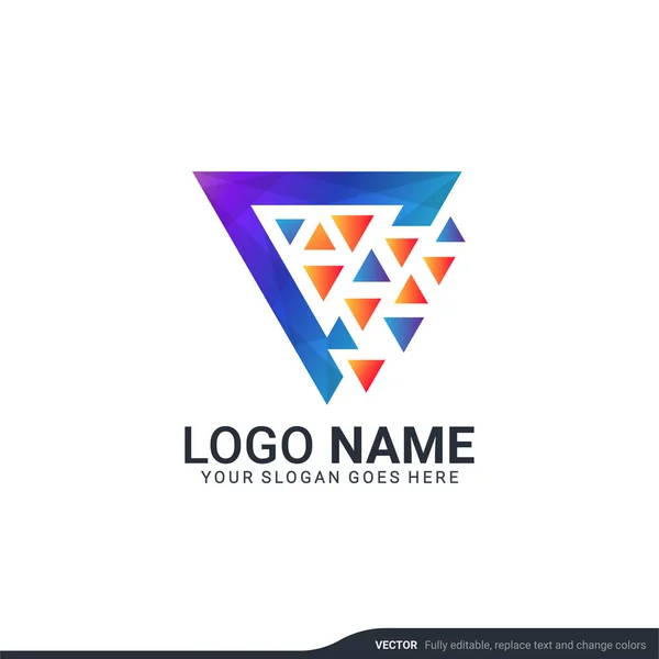 Креативный Дизайн Логотипа Цифровых Технологий Редактируемый Векторный Дизайн Логотипа — стоковый вектор