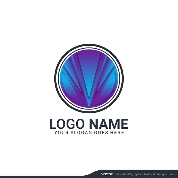 Création Abstraite Symbole Technologie Numérique Logo Design Vecteur Modifiable — Image vectorielle