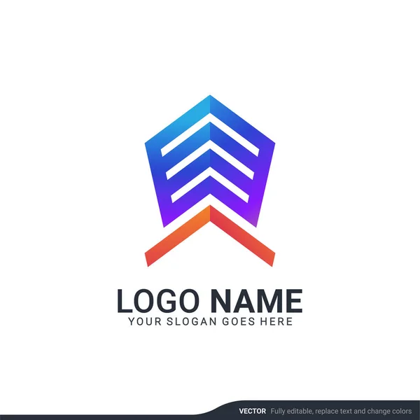 Design Logotipo Símbolo Tecnologia Digital Abstrato Criativo Vetor Editável — Vetor de Stock