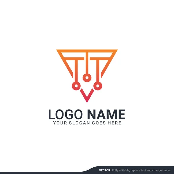 Diseño Logotipo Símbolo Tecnología Digital Abstracta Creativa Vector Editable — Archivo Imágenes Vectoriales