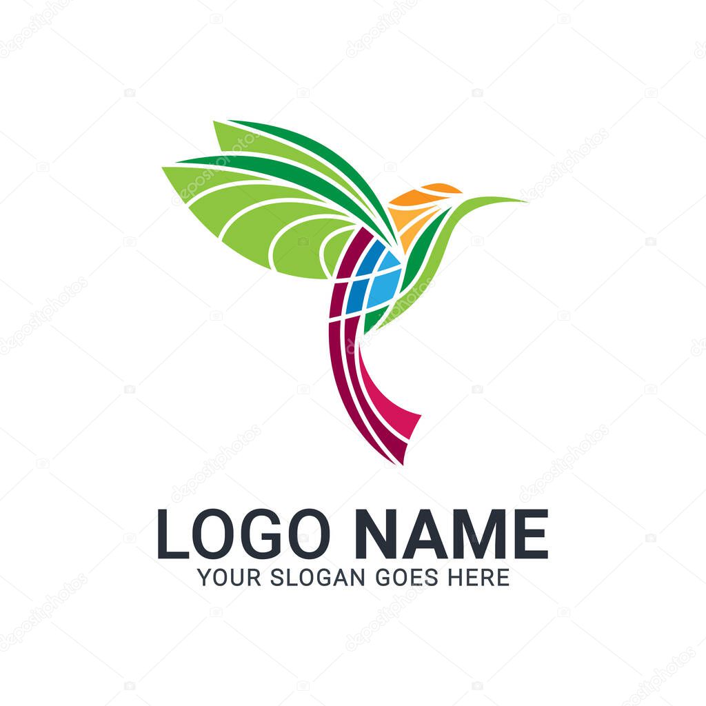 Modern Bird logo design. Vector animals logo editable design.