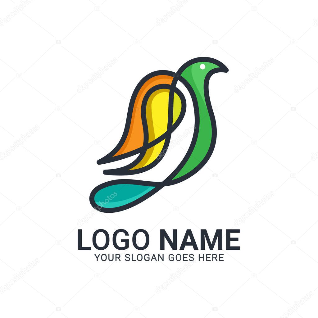 Modern Bird logo design. Vector animals logo editable design.