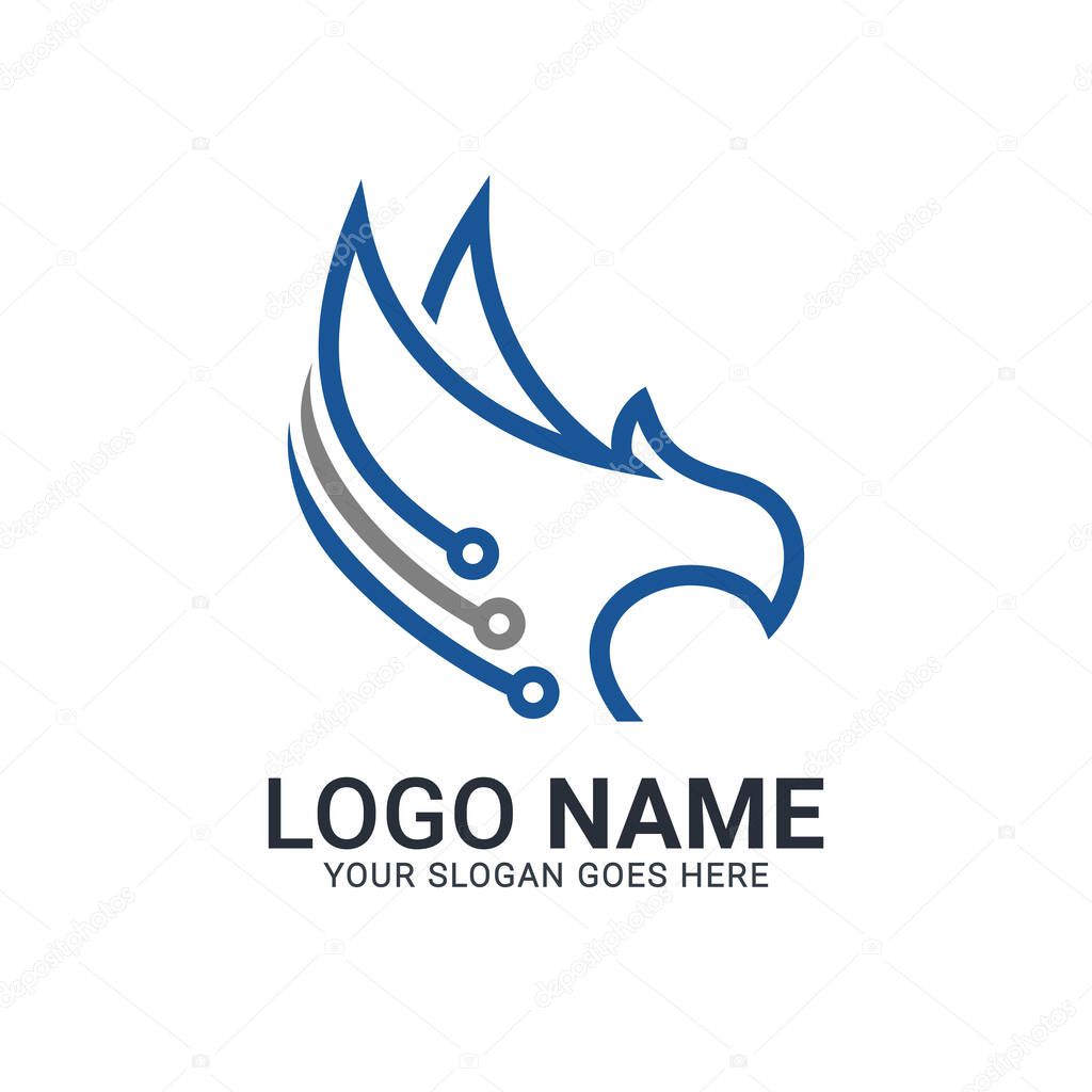 Modern Bird logo design. Vector animals logo editable design.
