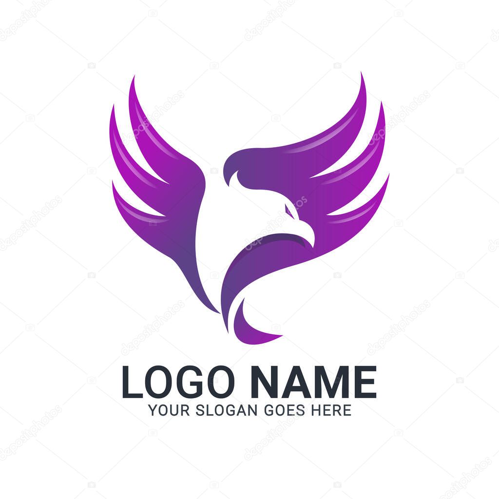 Modern Bird logo design. Vector animals logo editable design.