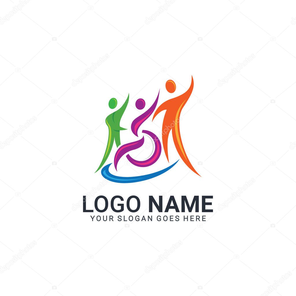 Disability care logo design. Foundation or community logo