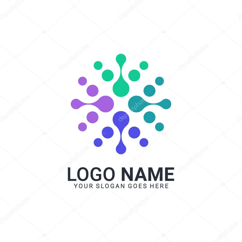 Abstract digital technology symbol logo design.Modern dditable logo design