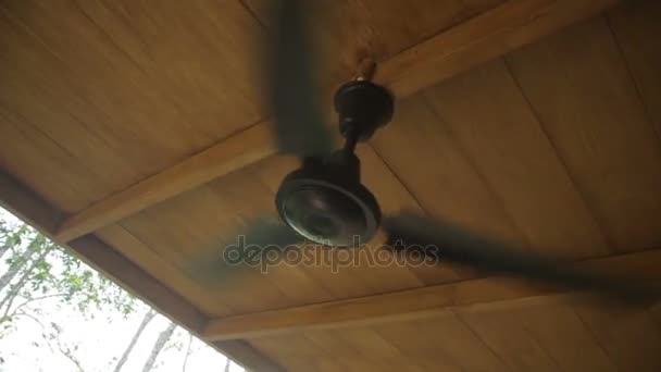 Ceiling fan in the house — Stock Video