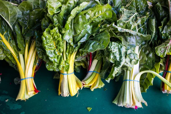 Bunches Rainbow Chard Farmers Market California — Stock Photo, Image