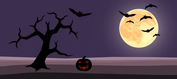 Halloween sfondo cartone animato vettoriale illustrazione — Vettoriale Stock