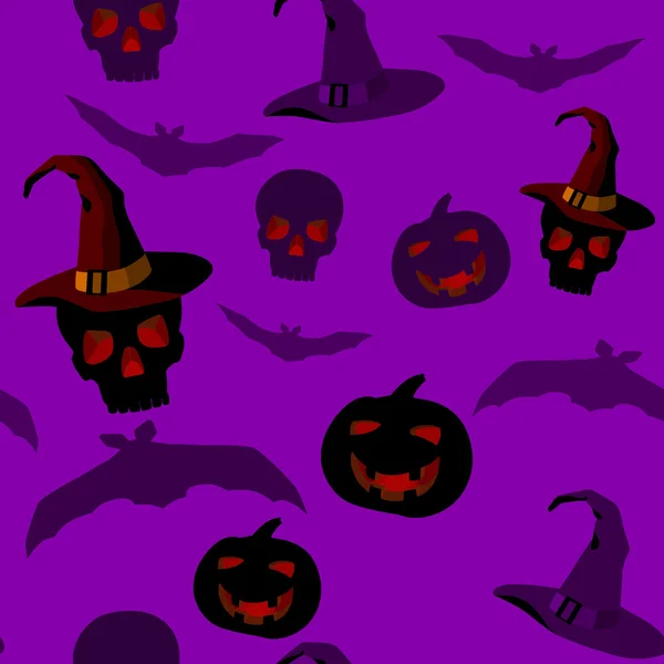 Motif sans couture avec attirail halloween — Image vectorielle