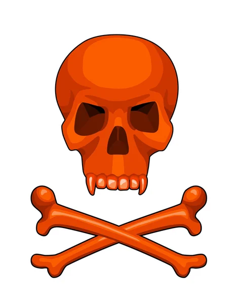 Skull and crossbones cartoon vector illustration — Stock Vector