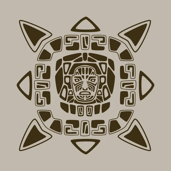 Diseño de la cara azteca — Archivo Imágenes Vectoriales