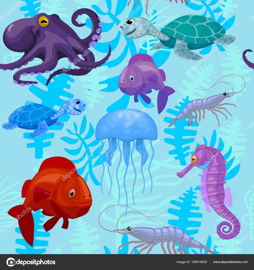 Seamless Pattern With Aquatic Animals And Plants Stock Vector Image By C Dmitry375 Seamless Pattern With Aquatic Animals And Plants Stock Vector Image By C Dmitry375