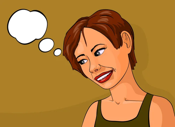 konuşma balonu ile şirin vintage komik kız
