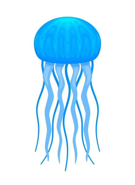 Medusa azul, ilustración vectorial de dibujos animados — Archivo Imágenes Vectoriales