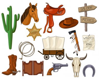 çizgi film seti vahşi batı aksesuarları