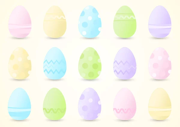 Açık sarı arkaplanlı pastel renkli Paskalya yumurtaları. Nisanda Paskalya Festivali dekorasyonu..