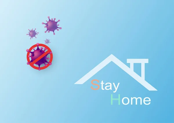 Coronavirus (2019-ncov) karantina kampanyası logosu kavramı.