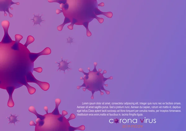 Mor zeminli koronavirüs hücreleri salgını. Covid-19 pandemik konsept..