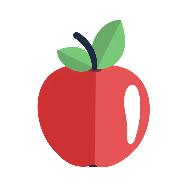 Manzana roja sobre fondo blanco. — Vector de stock