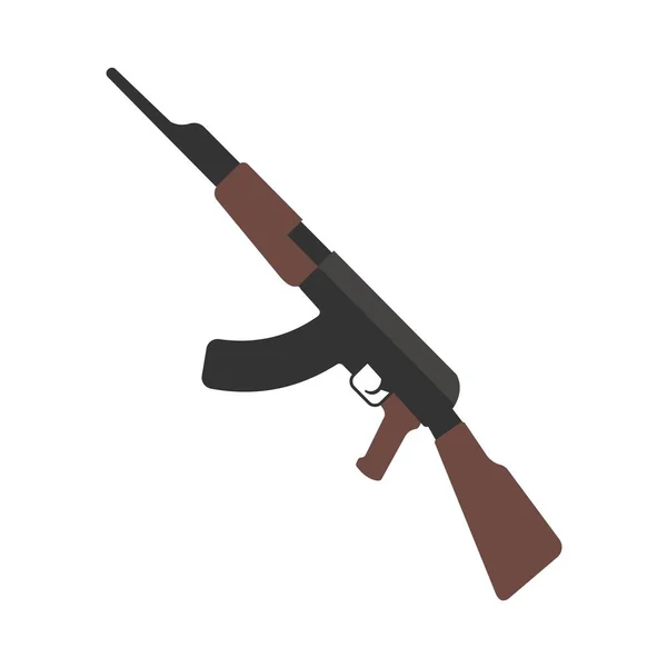Kalashnikov aanvalsgeweer op witte achtergrond. Vector illustratie in trendy platte stijl. EPS 10. — Stockvector