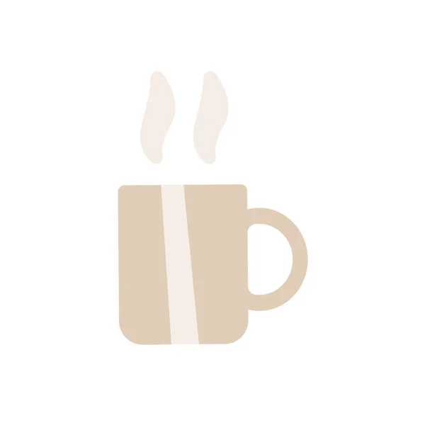 白底茶和咖啡的热杯。时尚平面风格的平面设计，网站。矢量图解EPS 10. — 图库矢量图片