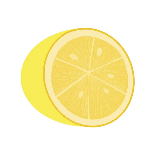 Fruta fresca de limón sobre fondo blanco. Ilustración vectorial en estilo plano de moda. EPS 10 . — Vector de stock