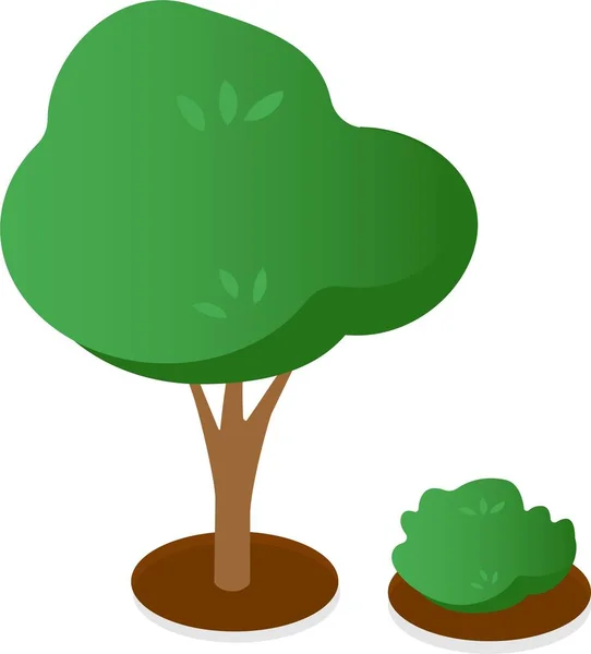 Plano bosque árbol naturaleza planta . — Vector de stock