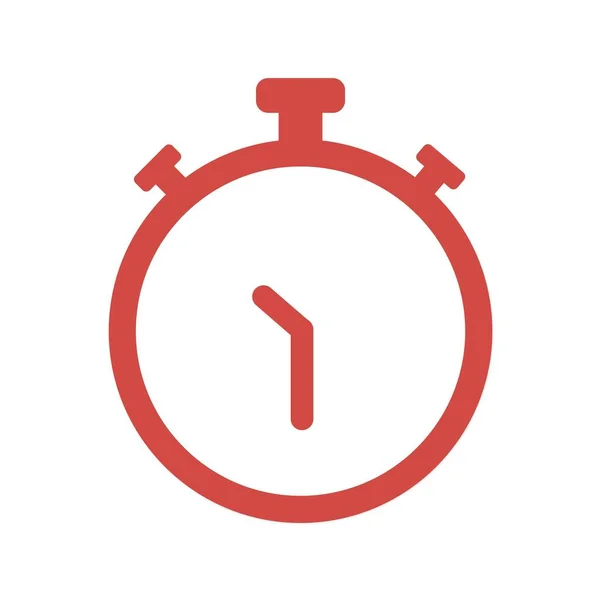 Rode stopwatch icoon op witte achtergrond. Vector illustratie in trendy platte stijl. ESP 10. — Stockvector