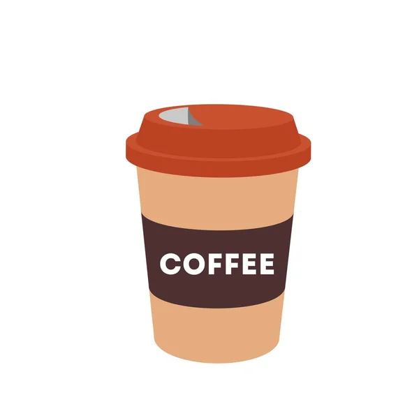 白色背景的纸杯咖啡.矢量插图在流行的平面风格。ESP 10. — 图库矢量图片
