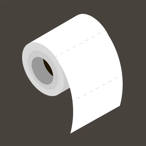 Toilet paper with long shadow. Toilet Paper Colored Vector Illustration. — Stock Vector