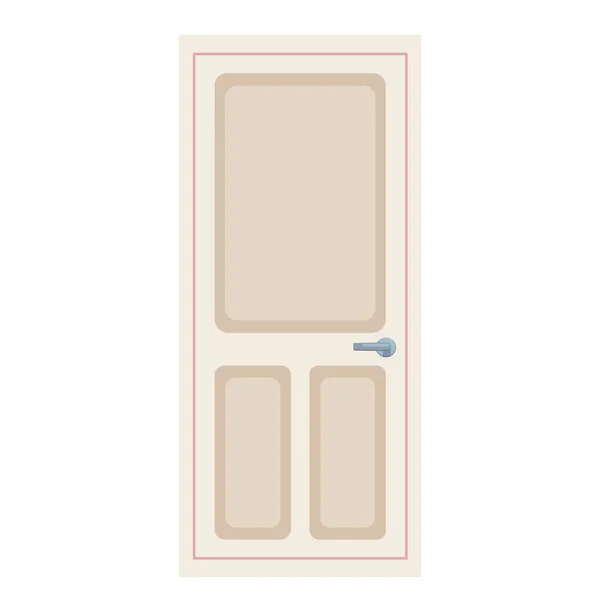 Geschlossene Tür auf weißem Hintergrund. Vektorillustration. — Stockvektor