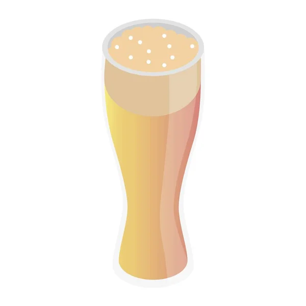 Icône bière allégée. Bière vectorielle. Verre avec bière isolée sur fond . — Image vectorielle