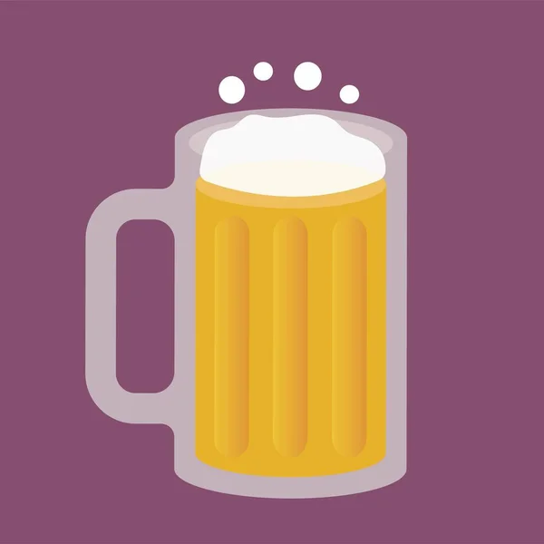 Verre de bière sur fond blanc graphique vectoriel . — Image vectorielle