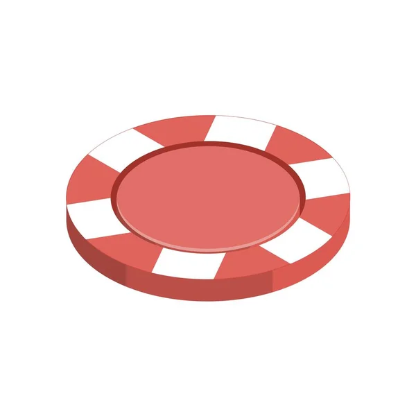 Casino Red Chip im trendigen flachen Stil. Vektorillustration. — Stockvektor