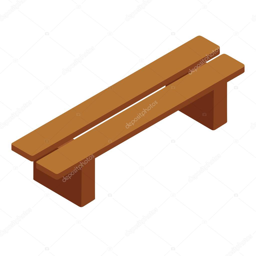 Wooden Bench isolated on white background. Vector illustration.